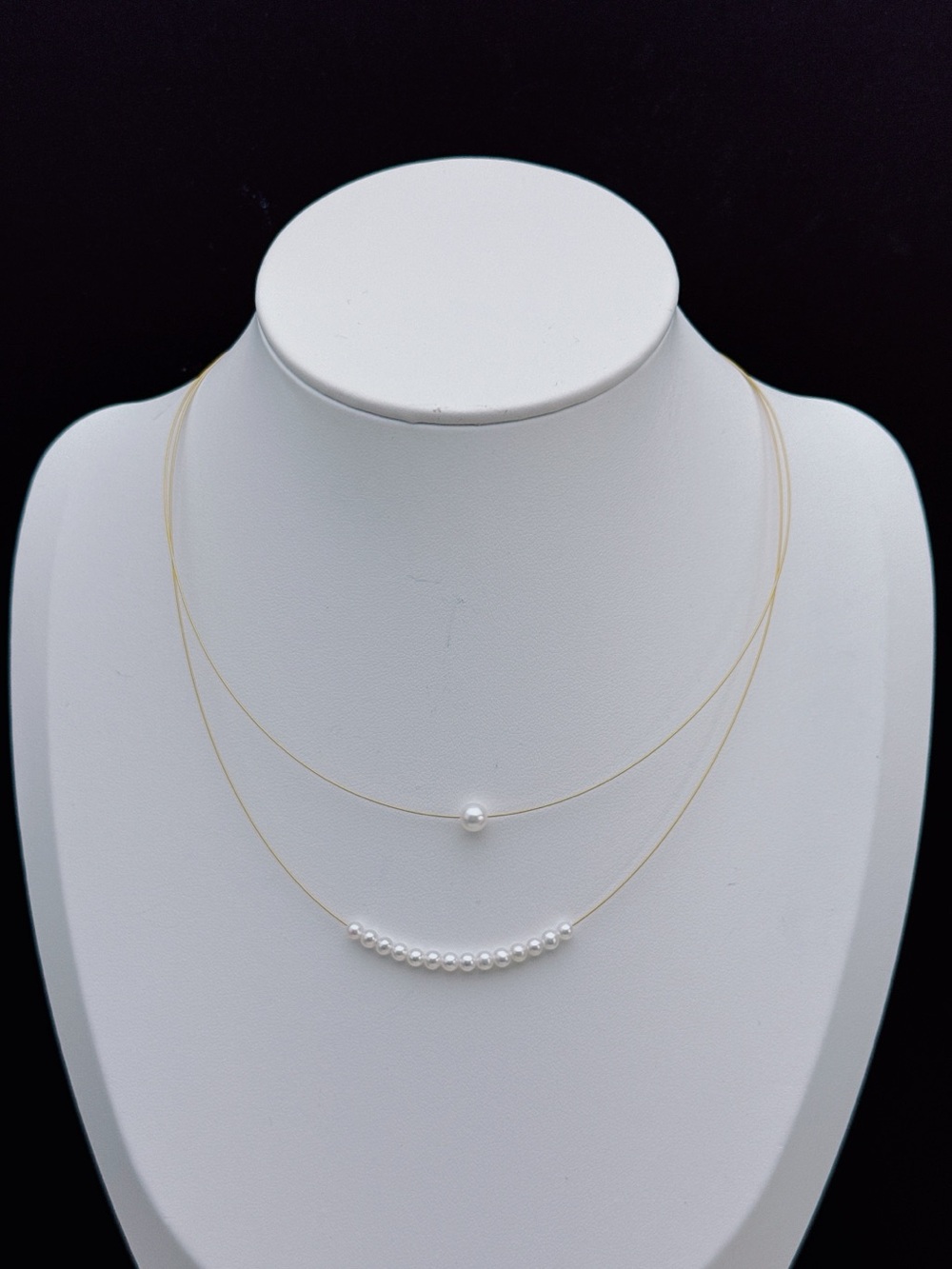 S925 Handmade Freshwater Baby Pearl Double Layer Necklace 26X443 - Picture 5 of 8